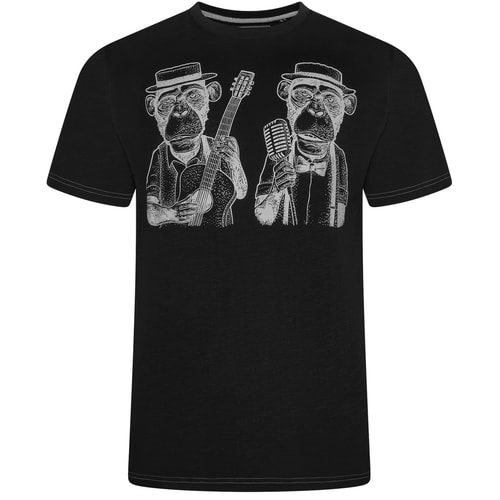KAM Music Gorilla Print T-Shirt Black